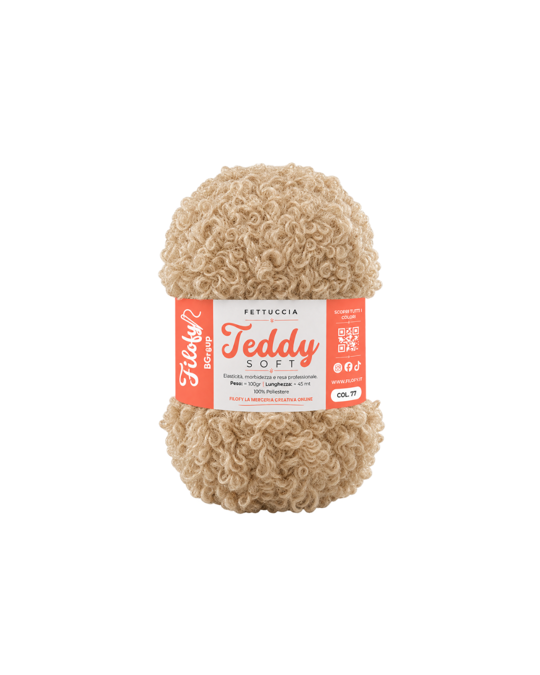 Fettuccia Teddy Soft Effetto Bouclé 100g 45m