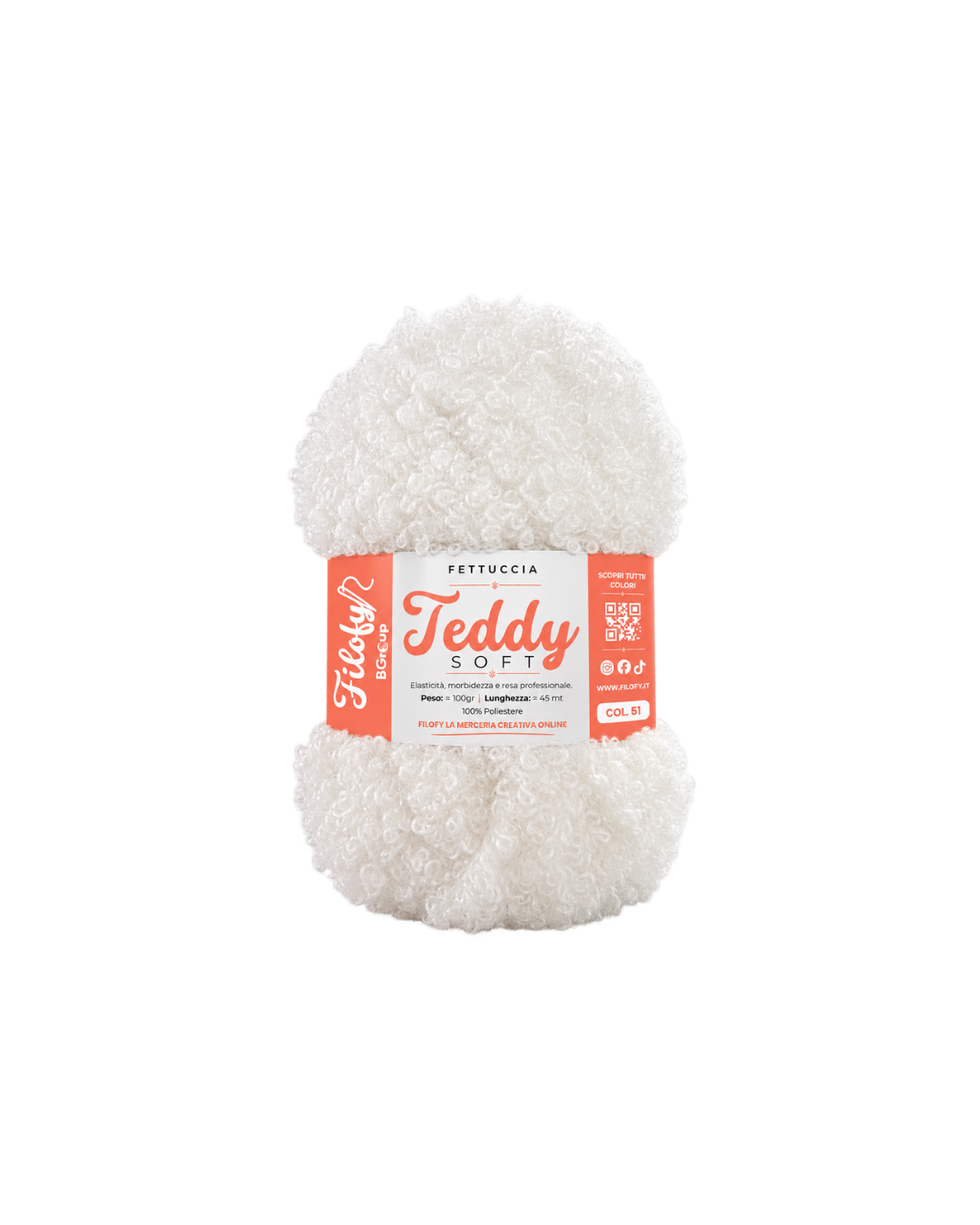 Fettuccia Teddy Soft Effetto Bouclé 100g 45m